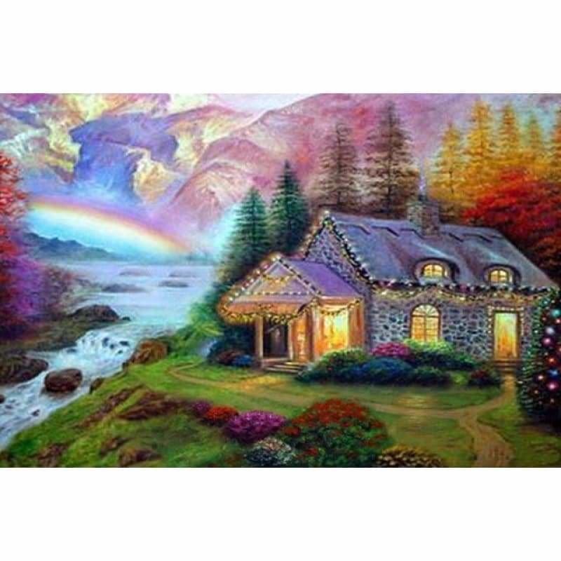 Full Drill - 5D DIY Diamond Painting Kits Cartoon Landscape Cottage