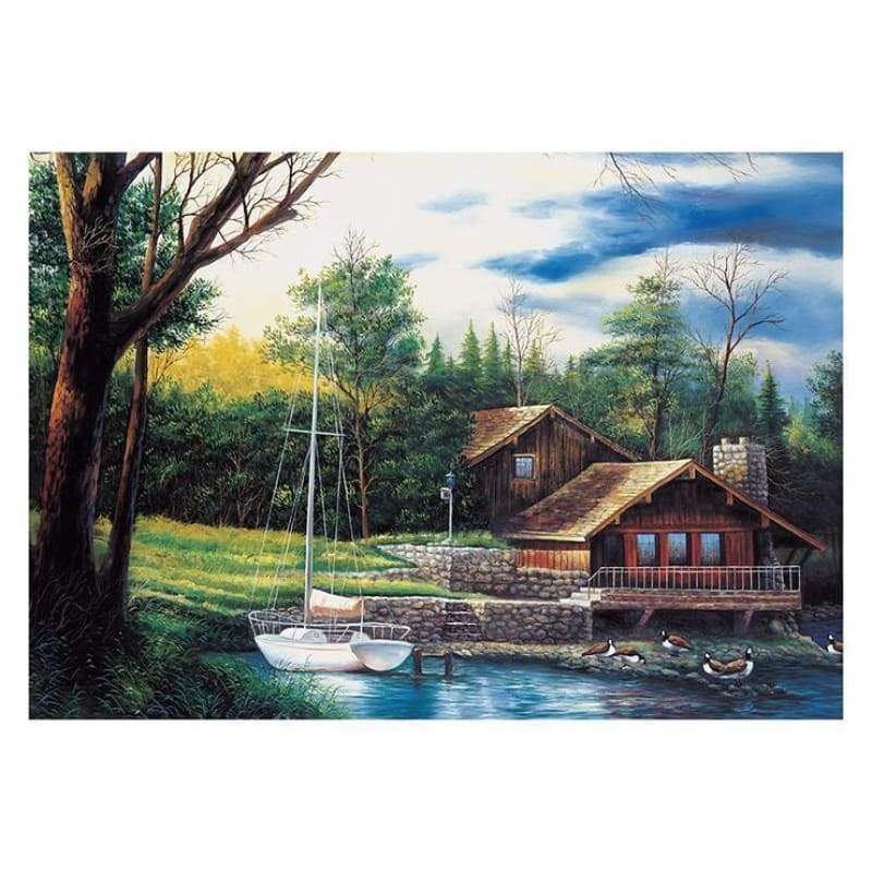 Full Drill - 5D DIY Diamond Painting Kits Cartoon Beautiful Cottage By