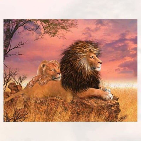 Special Animal Lion Family Portrait Full Drill - 5D Diy 