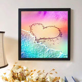Full Drill - 5D Diamond Painting Kits Beach Love Heart - NEEDLEWORK KITS