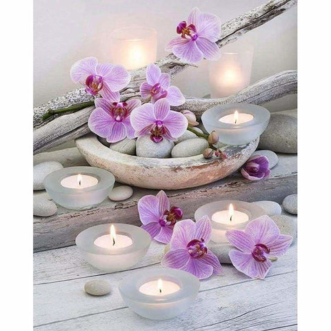 Special Flowers And Candles Full Drill - 5D Diy Diamond 