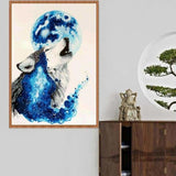 Full Drill - 5D Diamond Painting Kits Watercolor Wolf Full 