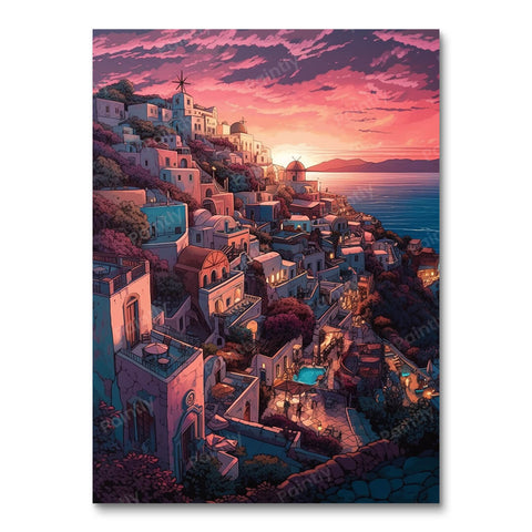Santorini Coast (Diamond Painting)