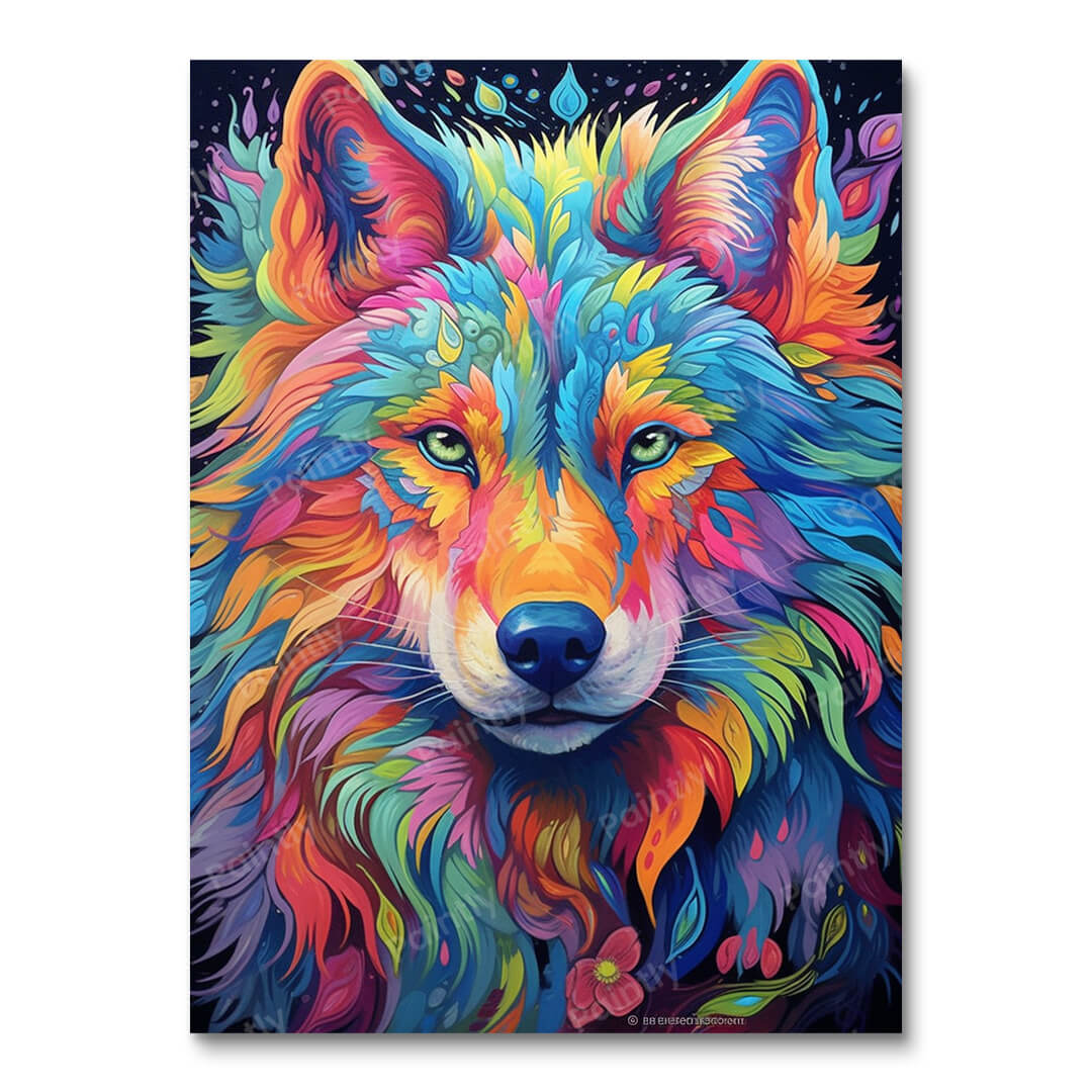 Psychedelic Wolf I (Diamond Painting) – Diamond Painting Kits