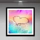 Full Drill - 5D Diamond Painting Kits Beach Love Heart - NEEDLEWORK KITS