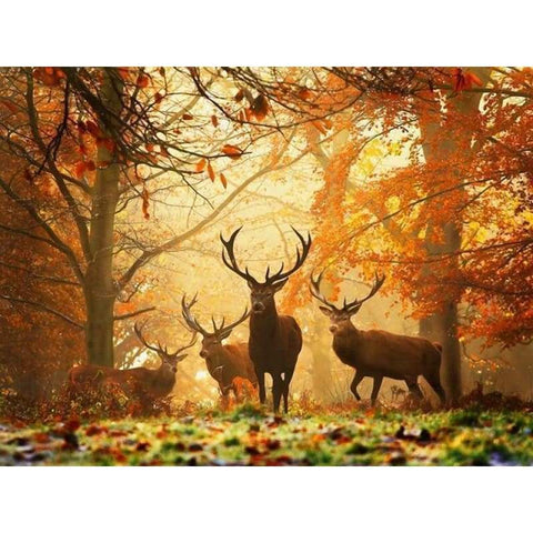 Full Drill - 5D DIY Diamond Painting Kits Autumn Dream Animal Deers - NEEDLEWORK KITS