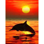 Dream Natural Sunset Dolphin Full Drill - 5D Diy Diamond Painting Kits VM9691 - NEEDLEWORK KITS