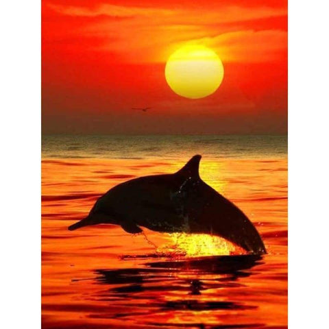 Dream Natural Sunset Dolphin Full Drill - 5D Diy Diamond Painting Kits VM9691 - NEEDLEWORK KITS