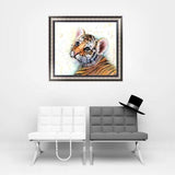 New Cute Animal Tiger Full Drill - 5D  Diy Painting By Crystal Kits QB5096 - NEEDLEWORK KITS