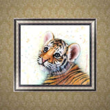New Cute Animal Tiger Full Drill - 5D  Diy Painting By Crystal Kits QB5096 - NEEDLEWORK KITS