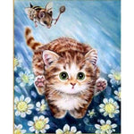 New Hot Sale Beautiful Kitten In Garden Diy Full Drill - 5D Cross Stitch Rhinestone Painting VM1200 - NEEDLEWORK KITS