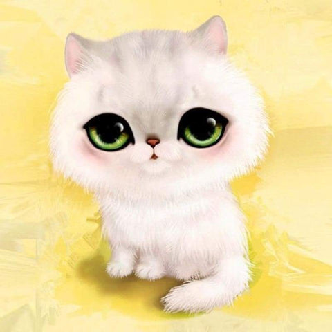 2019 New Hot Sale Cute Big Eye Cat Diy 5d Rhinestone Art VM1920 - NEEDLEWORK KITS