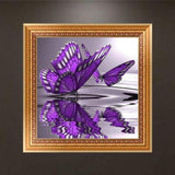New Hot Sale Purple Butterfly Full Drill - 5D Cross Stitch Rhinestone Painting VM1205 - NEEDLEWORK KITS