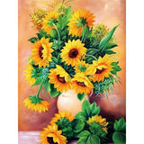Oil Painting Style Sunflowers Full Drill - 5D Diy Full Square Rhinestones Painting Kits VM90134 - NEEDLEWORK KITS