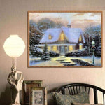 Full Drill - 5D DIY Diamond Painting Kits Snowy Cottage In Winter - NEEDLEWORK KITS