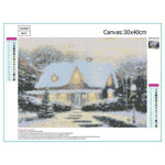 Full Drill - 5D DIY Diamond Painting Kits Snowy Cottage In Winter - NEEDLEWORK KITS