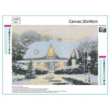 Full Drill - 5D DIY Diamond Painting Kits Snowy Cottage In Winter - NEEDLEWORK KITS