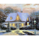 Full Drill - 5D DIY Diamond Painting Kits Snowy Cottage In Winter - NEEDLEWORK KITS