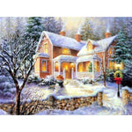 Full Drill - 5D DIY Diamond Painting Kits Snowy Cottage In Winter - NEEDLEWORK KITS