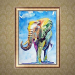 Full Drill - 5D DIY Diamond Painting Kits Watercolor Colorful Elephant - NEEDLEWORK KITS