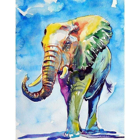 Full Drill - 5D DIY Diamond Painting Kits Watercolor Colorful Elephant - NEEDLEWORK KITS