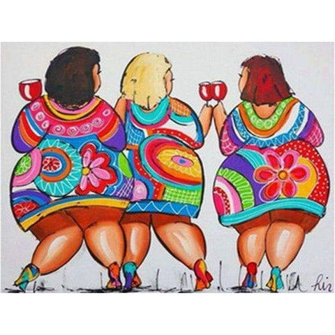 3 Colourful Ladies - Full Drill Diamond Painting Abstract - 