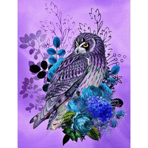 Owl Purple  Full Drill Diamond Painting - - NEEDLEWORK KITS