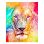 Full Drill - 5D DIY Diamond Painting Kits Colorful Lion Face - NEEDLEWORK KITS