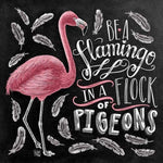 Full Drill - 5D DIY Diamond Painting Kits Blackboard Flamingo Feathers - NEEDLEWORK KITS