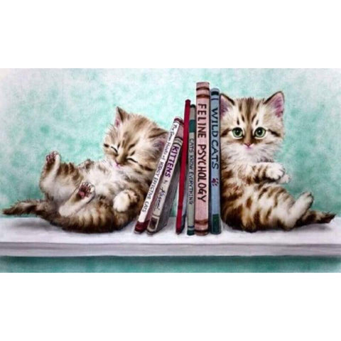 Bookend Cats - Full Drill Diamond Painting - Special Order -
