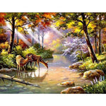 Deer Forest- Full Drill Diamond Painting - NEEDLEWORK KITS