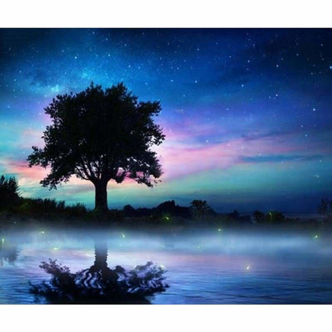 Dream Landscape Tree Sky Full Drill - 5D Diamond Painting 