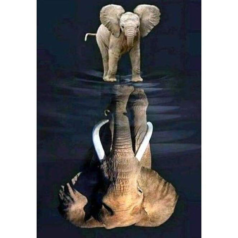 Elephant Reflection- Full Drill Diamond Painting - Special 
