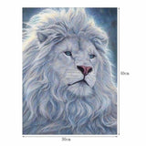 Full Drill - 5D DIY Diamond Painting Kits Fantastic White Lion - NEEDLEWORK KITS