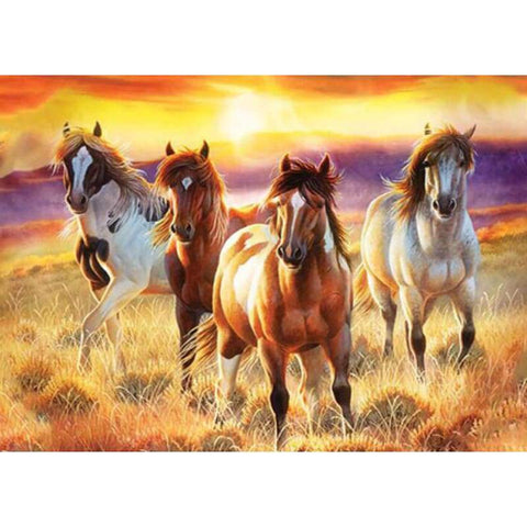 Four Horses- Full Drill Diamond Painting - Special Order - 