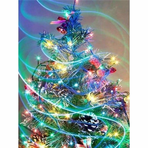 Full Drill - 5D Diamond Painting Kits Christmas Lights Tree 