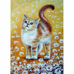 Full Drill - 5D Diamond Painting Kits Cute Cat in the Flower