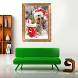 Full Drill - 5D Diamond Painting Kits Cute Dog Christmas - 3