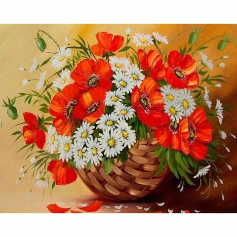 Full Drill - 5D Diamond Painting Kits Flowers in the Basket 