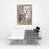 Full Drill - 5D Diamond Painting Kits Lovely White Owl - 4