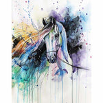 Full Drill - 5D Diamond Painting Kits Watercolored Horse - 3