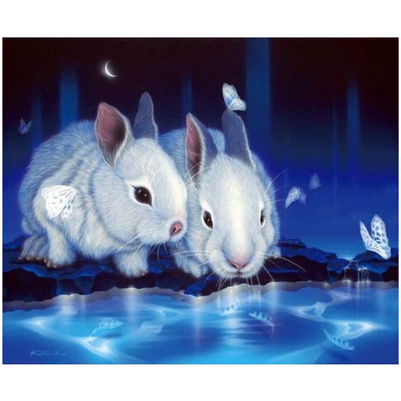 Full Drill - 5D Diy Diamond Painting Animal Tiger Rabbit Diamond Patte ...