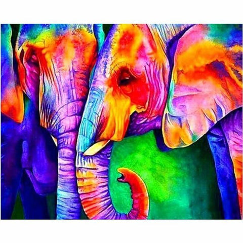 Full Drill - 5D DIY Diamond Painting Color Elephant 