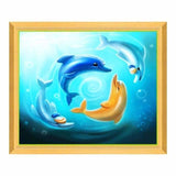 Full Drill - 5D DIY Diamond Painting Kits Carton Dolphins in