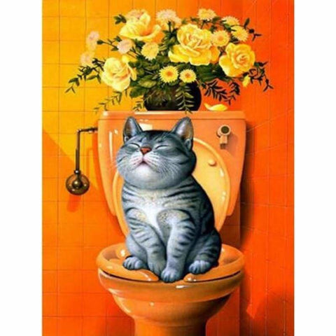 Full Drill - 5D DIY Diamond Painting Kits Cartoon Funny Cat 