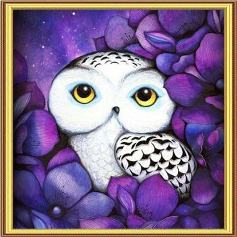 Full Drill - 5D DIY Diamond Painting Kits Cartoon White Owl 