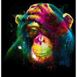 Full Drill - 5D DIY Diamond Painting Kits Colored Orangutans Are Thinking - NEEDLEWORK KITS