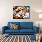 Full Drill - 5D DIY Diamond Painting Kits Cute Hat Cat - 4