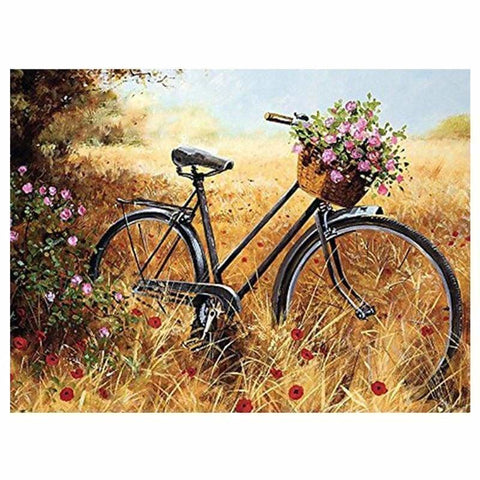 Full Drill - 5D DIY Diamond Painting Kits Dream Landscape Wild Bike - NEEDLEWORK KITS