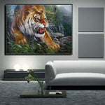 Full Drill - 5D DIY Diamond Painting Kits Ferocious Tiger - 